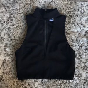 Black cut-out crop top